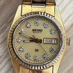 Seiko SQ Ladies Watch RARE Vintage Crystals Gold Tone Dial Bracelet Date Window Photo 1