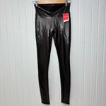Spanx Shiny Black Croc-Embossed Faux Leather Leggings Size S/P New Photo 1