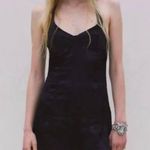 ZARA Rare! Black Satin Seamed Bustier Lingerie Style Mini Dress Photo 0