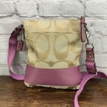 Coach  Signature Slingpack Crossbody Bag Beige purple Photo 1
