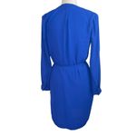 Daniel Rainn Vintage  Dress S XS Royal Blue Belted Lined Lightweight Long Sleeve Photo 4