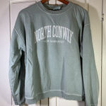 North Conway NH Sweatshirt Womens Small Garment Dyed Casual Green Vacation READ Photo 0