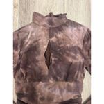 Akira  Tie Dye Ruched Mock Neck Keyhole Long Sleeve Mini Dress M Photo 5