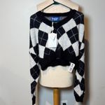 Aelfric Eden  Black and White Argyle Sweater Photo 0