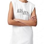 ALLSAINTS  Coni Dropout Shirt Dress Sleeveless Shoulder Pads Cotton Small White Photo 0