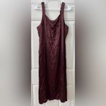 Nic+Zoe NWT Elevated Slip Dress Size XL Redwood Satin Midi Sheath Sleeveless Photo 6