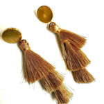 J.Crew gold triple tassel post statement earrings Photo 0
