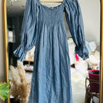 Sleeper  Atlanta blue linen midi dress small Photo 0