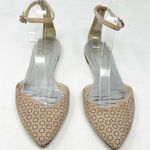 Brian Atwood Sandal Ankle Strap Flats 8 38.5 Leather Pointed Toe Shoes Cutout Photo 0