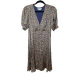 Boden Satin Midi Tea Dress Floral V Photo 1
