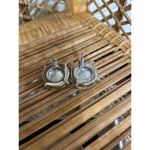 Ann Taylor  Silvertone Oversized Crystal Stud Earrings, Barely Worn Photo 3