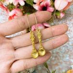 Handmade Golden Spoon Earrings Gold Photo 2