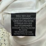 Aidan Mattox Dress Womens Size 14 White Silver Cold Shoulder Sequin Silk Party Photo 5