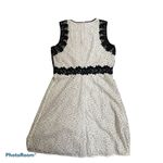 CeCe  Black & White Sleeveless Floral Lace Eyelet Fit & Flare Dress Size 8 Photo 5