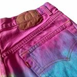 Levi's Vintage: ® ★ Red Tab 501’s® ★ Ripped Tie Dye Cut Off Festival Denim Shorts Photo 9