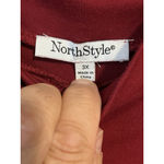 North Style Sleeveless Top Womens Plus Size 3X Burgundy High Neck Blouse Shirt Red Photo 4