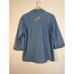 Isaac's Designs Denim Shirt Birds Women's L Embellished Button Photo 7