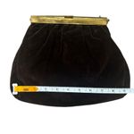 Source Unknown Vintage 1940s Brown Velvet‎ Gold Gold Kiss Clasp Handbag Photo 6