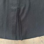 Saks 5th Avenue Vintage Saks Fifth Avenue High Waist A-Line 100% Linen Midi Skirt in Black Large Photo 6