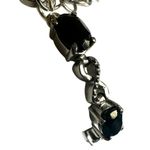 🖤 Silver Tone Black Stone Tennis Bracelet w/ Crystal Accents Photo 7