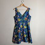 CeCe Havana Fiesta Jacquard Tropical Floral Print Mini Dress Womens 8 Sleeveless Photo 4