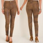 Chico's NWT CHICO’S Faux-Suede Worn Luggage Slim Pants Photo 1
