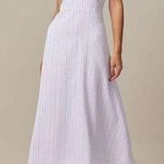 Rihoas White Striped Tie Shoulder Maxi Dress Black Size M Photo 0