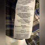 J.Crew Green Blue White Plaid Button Up Plaid Flannel Shirt Size 10 Cabin Fall Photo 3