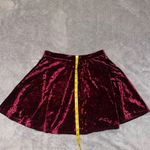 Topshop Burgundy Crushed Velvet Skater Skirt size 6 Photo 3