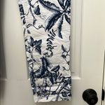 Free People  White and Navy Floral Drawstring Casual Pants - Size Medium Photo 5