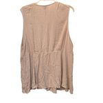 Torrid Babydoll Crinkle Gauze Crochet Inset Lace-Up Top Mushroom Size 3X Photo 2