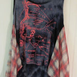 Scrapbook tank top contrasting side insets Small Blue Photo 0