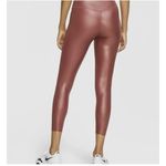 Nike Womens  One Icon Clash Mid Rise 7/8 Rose Gold Shimmer Pink Clay Leggings XXL Photo 2