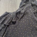 Amanda Uprichard Choker Cold Shoulder Ruffle Top Black Stars Small Photo 2