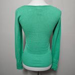 Shy Girl Y2K Mediterranean Green Medium Cutout Beaded Sweater Retro Romantic Photo 4