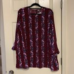 Old Navy  blouse plus size 3X maroon floral business NWT Photo 0