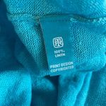 Tori Richard  short flutter sleeve blue linen top Photo 2