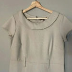 Adrienne Vittadini  Neutral Sheath Dress Size 10 Beige Short‎ Sleeve Minimalist Photo 1