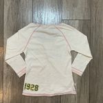 Y2K Disney Tokyo Tigers V Neck Long Sleeve T Shirt Top Glitter Pink Stitch S White Photo 5