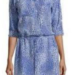 Rebecca Taylor  Indigo and Cream Abstract Blouse Photo 0