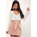 NWT BlankNyc Leather Suede Candy Blush Pink Mini Skirt Size 25 Tan Photo 8