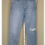 RE/DONE NWT High Rise Ankle Crop Jeans in Worn Blue Destroy Size 29 Photo 2