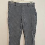 Gap High Rise Gingham Signature Skinny Ankle Pants Navy Blue White Cropped Crop Photo 5