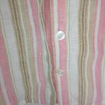Chadwick's  14 Pink Tan Stripe Linen Top Plus Photo 2