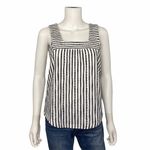 Lucky Brand  Blue White Striped Textured Tweed Tank Top Small Coastal Boho Photo 1