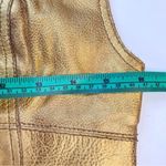 Free People  Gold Leather Sleeveless Mini Party Dress Size 8 NWT Fairygoth Glam Photo 5