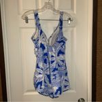 One Piece Penbrooke Blue/White Print V Neck Sleeveless  18 Photo 7