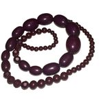Vintage Graduated Long Plum Beaded Necklace Purple Photo 5