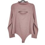 Pink Long Sleeve Bodysuit with Cutout Size XL NWT Express Pink Bodysuit Photo 1
