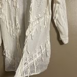 New York And Company New York & Co Cardigan Sz M Open Front Fringe Detail Fall Sweater Special Event Photo 3